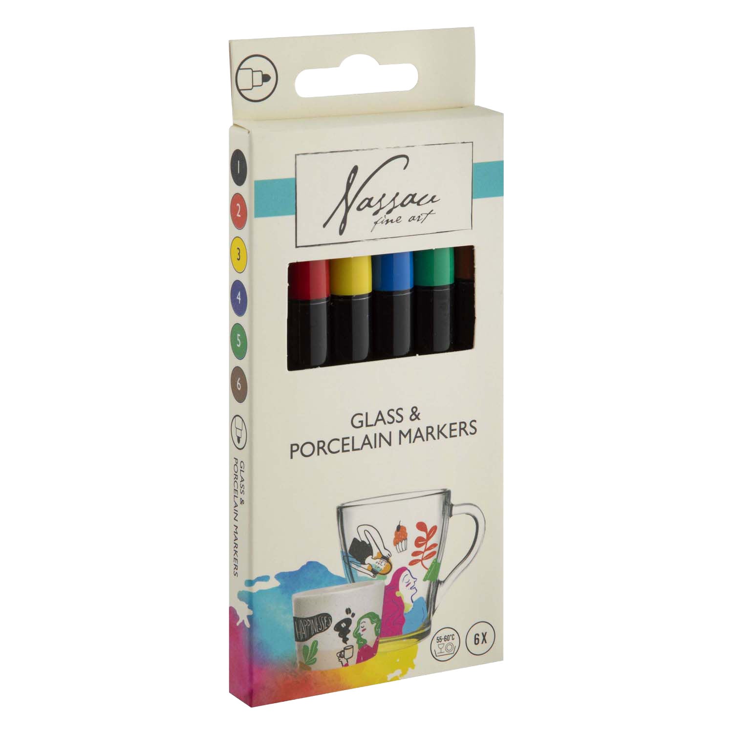 Creative Craft Group - Creative Craft Group Nassau glas- & porseleinmarkers - 6 stuks