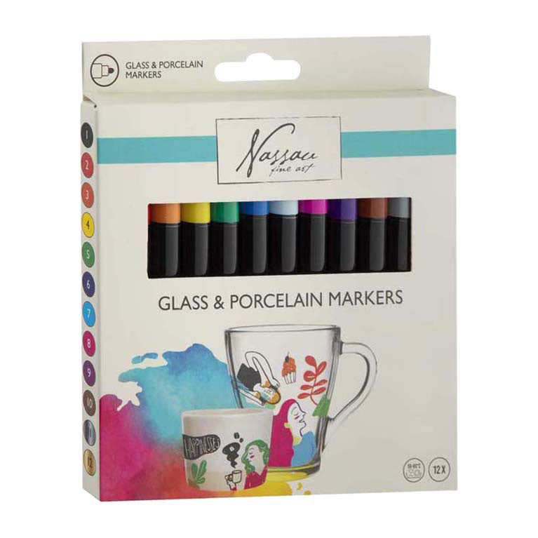 Creative Craft Group - Creative Craft Group Nassau glas- & porseleinmarkers - 12 stuks
