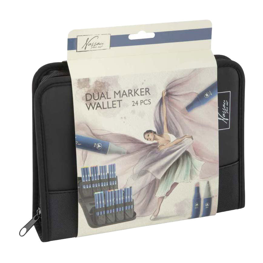 Nassau Fine Art - Nassau Fine Art Nassau markeretui met 24 ronde dual markers
