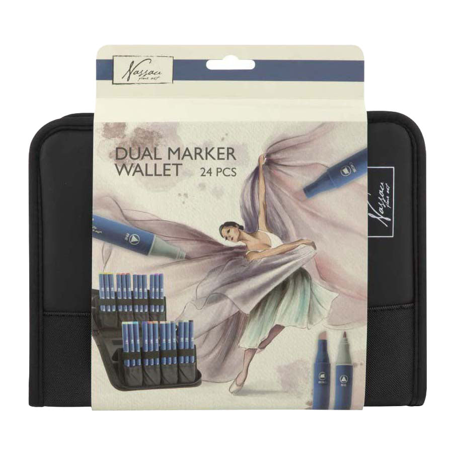 Nassau Fine Art - Nassau Fine Art Nassau markeretui met 24 ronde dual markers