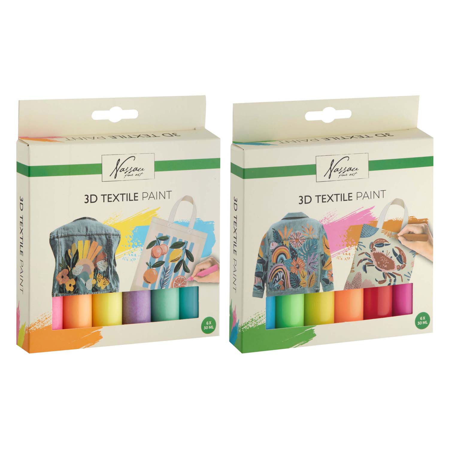 Creative Craft Group - Creative Craft Group Nassau 3d textielverf set - 6 stuks