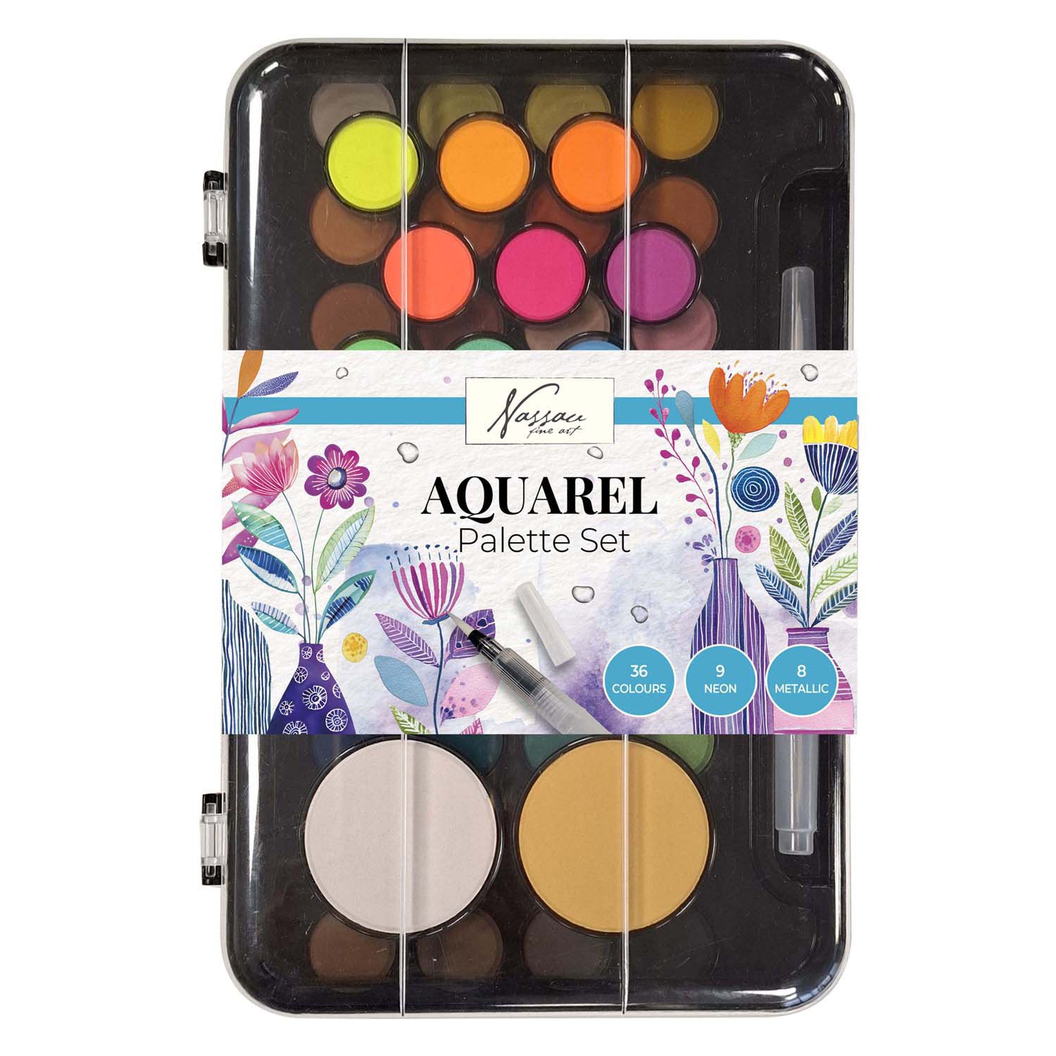 Creative Craft Group - Creative Craft Group Nassau aquarel verfset met palet - 36 kleuren