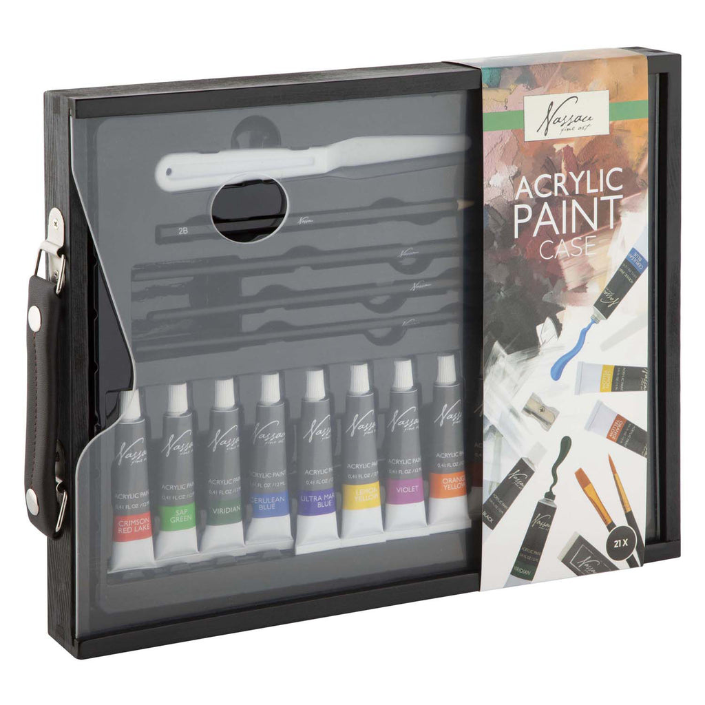 Creative Craft Group - Creative Craft Group Nassau zwarte houten koffer acryl set - 21dlg.