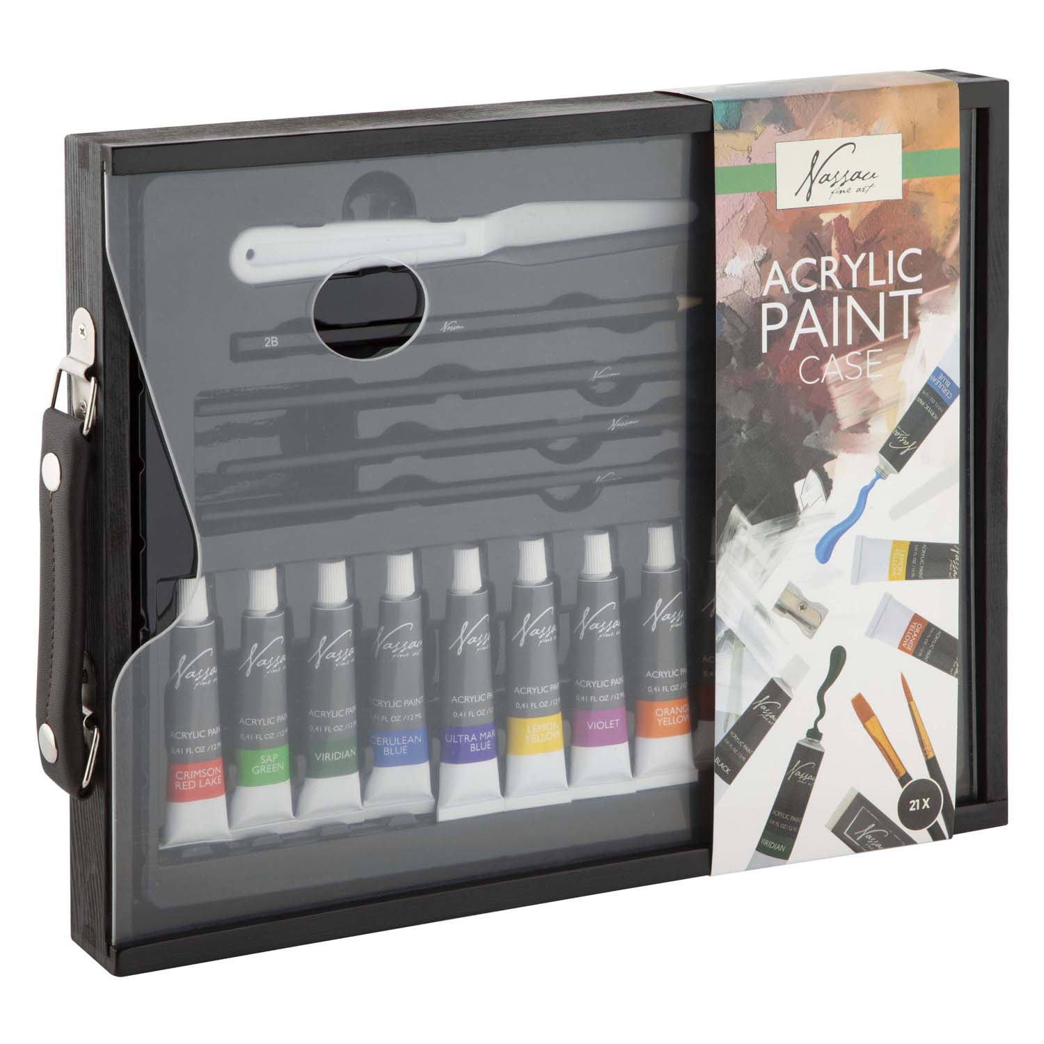 Creative Craft Group - Creative Craft Group Nassau zwarte houten koffer acryl set - 21dlg.