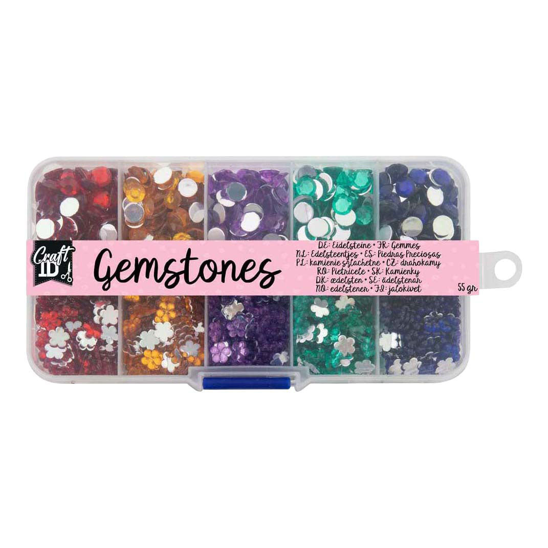 Creative Craft Group - Creative Craft Group Decoratiestenen in opbergbox - 10 kleuren