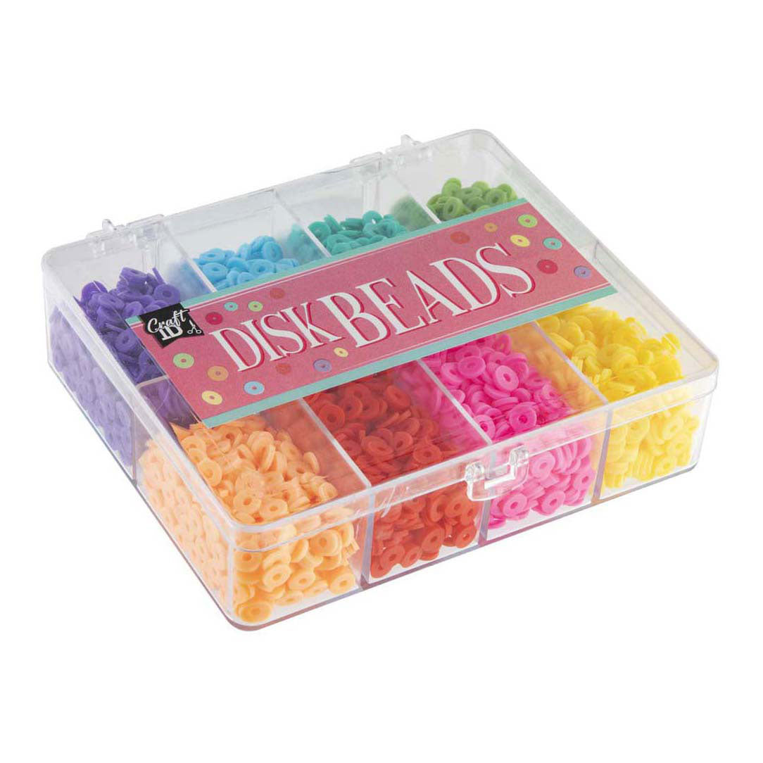 Creative Craft Group - Creative Craft Group Schijfkralen in opbergbox - 8 kleuren