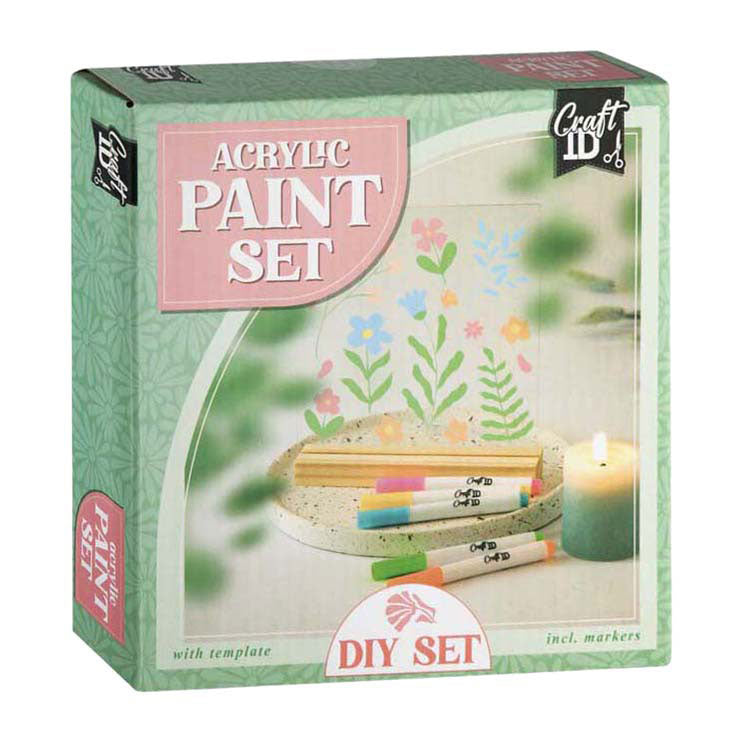 Creative Craft Group - Creative Craft Group Tegel schilderen bloemen - incl. 5 acrylmarkers
