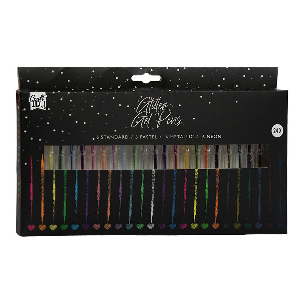 Creative Craft Group - Creative Craft Group Glitter gelpennen - 24 stuks