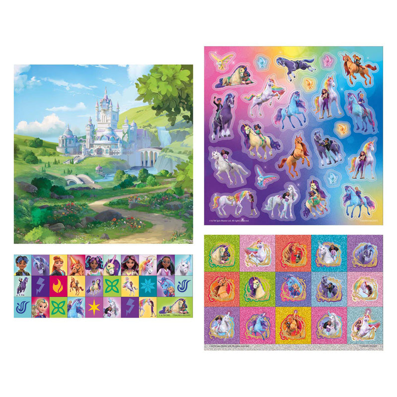 Creative Craft Group - Creative Craft Group Totum unicorn academy stickerset - 3 vellen + 1 achtergrond