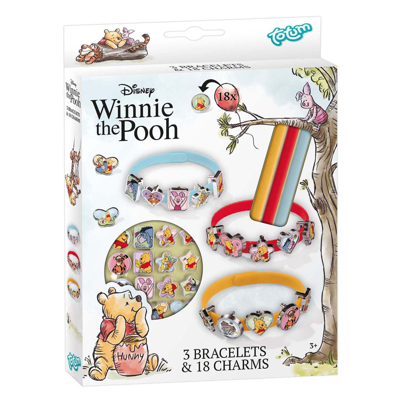 Totum - Totum winnie de poeh 3 armbanden & 18 bedels