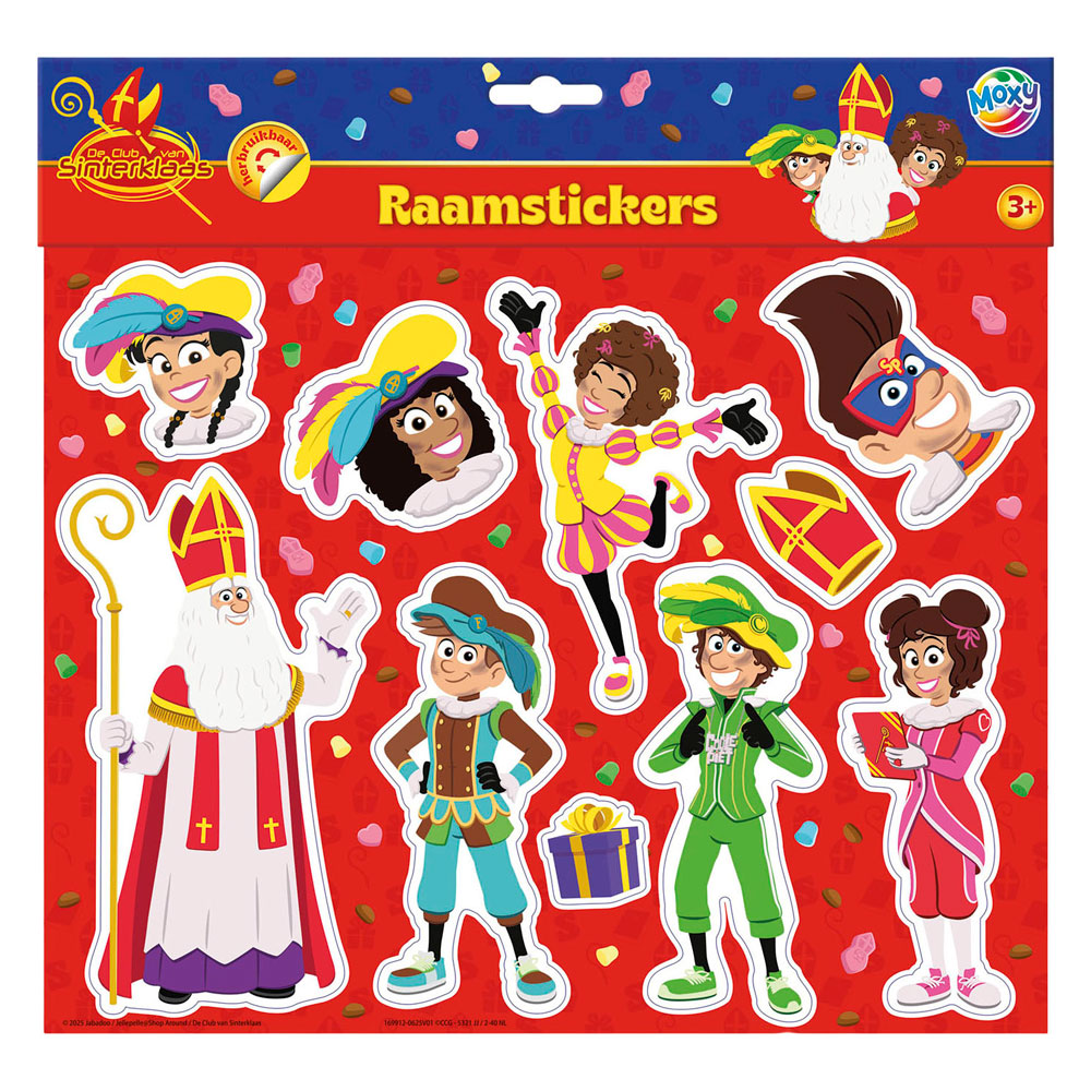 Creative Craft Group - Creative Craft Group Club van sinterklaas herbruikbare raamstickers xl