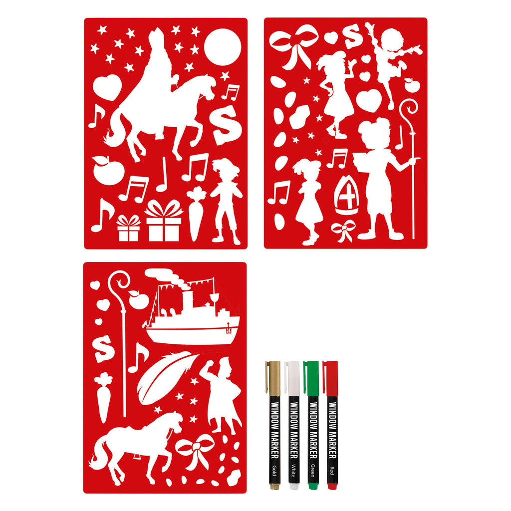 Creative Craft Group - Creative Craft Group Club van sinterklaas raamdecoratieset - 31x22cm