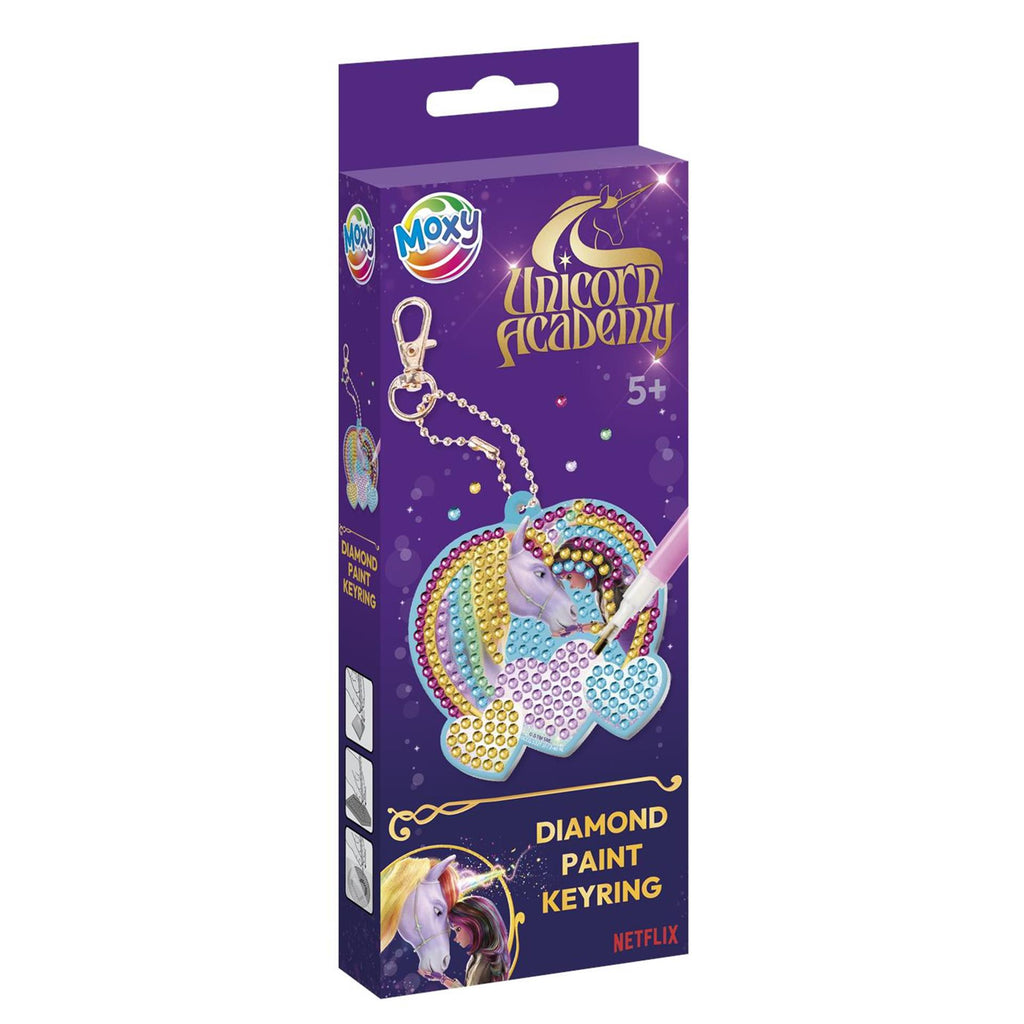 Moxy unicorn academy diamond painting sleutelhanger - 20,5x7,5 cm
