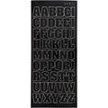 Stickers, grote hoofdletters, vel 10x23 cm, zwart, 1 vel