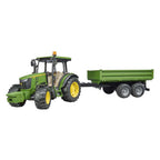 Bruder - Bruder john deere tractor 5115 m met aanhanger 1:16