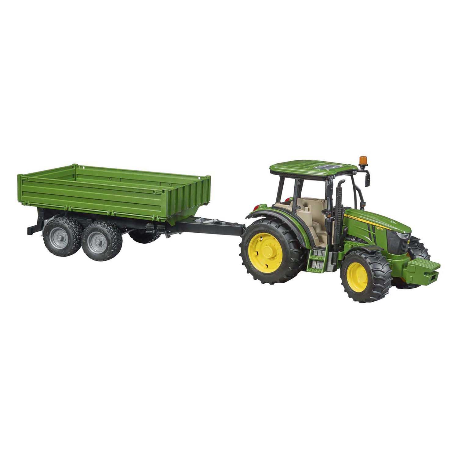 Bruder - Bruder john deere tractor 5115 m met aanhanger 1:16