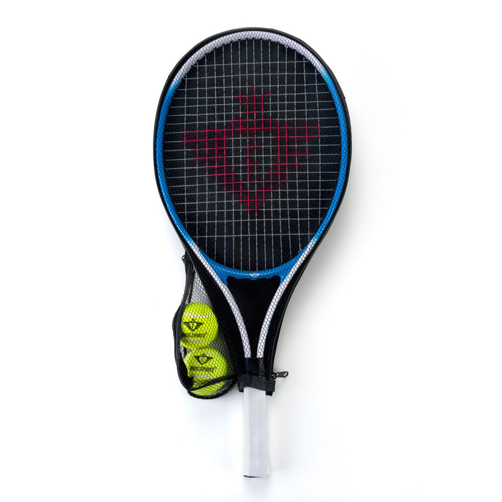 - Tennisracket met Hoes en 2 Ballen - Blauw