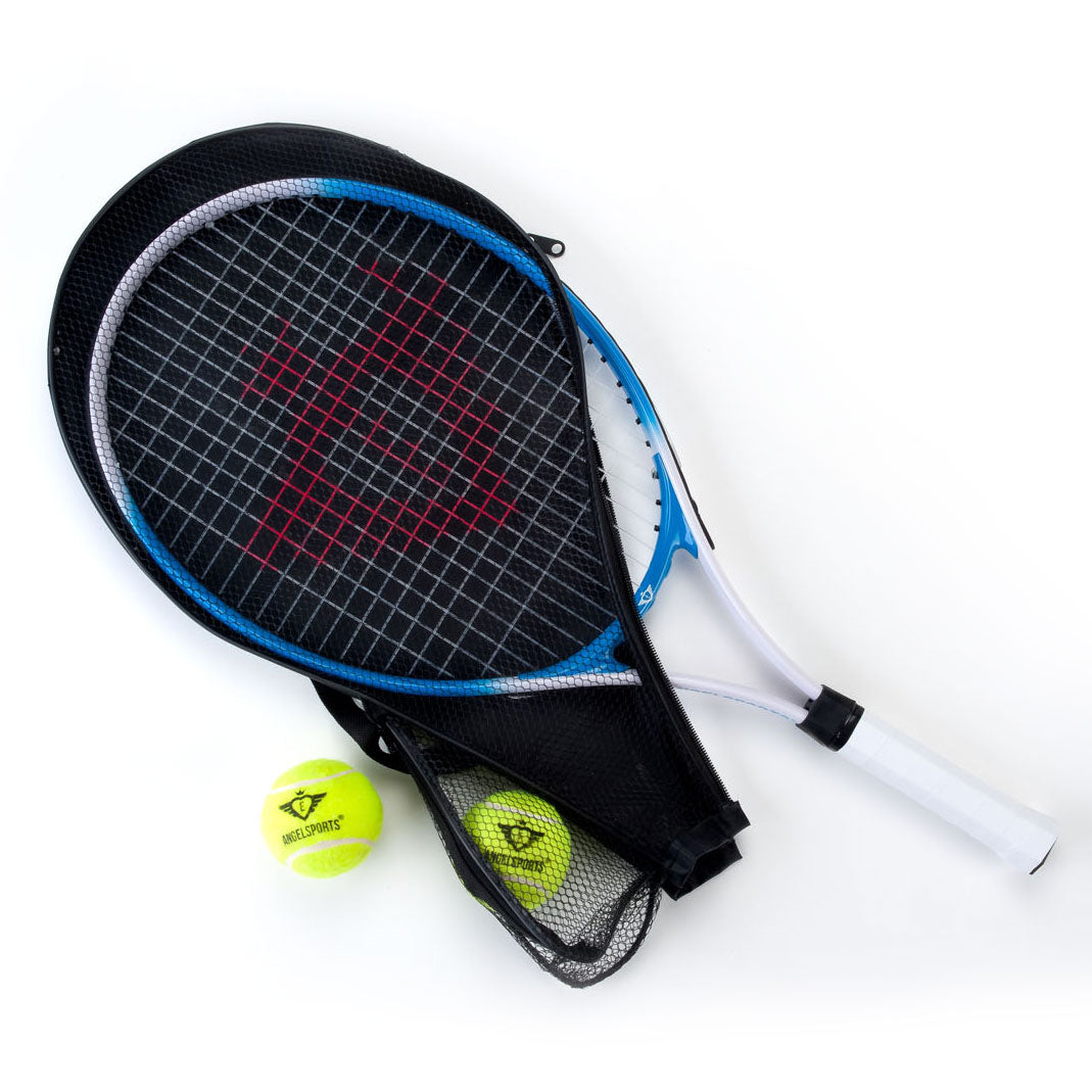 - Tennisracket met Hoes en 2 Ballen - Blauw