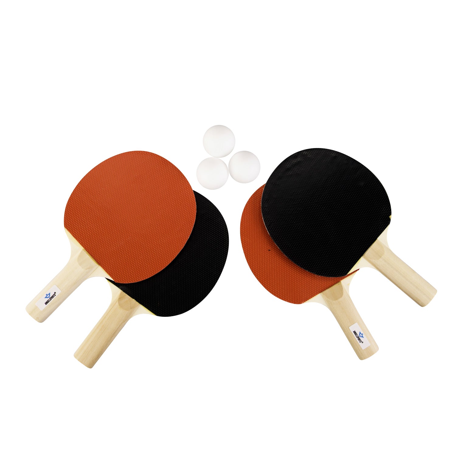 Engelhart tafeltennisset 4x 1-ster bat + 3 ballen
