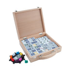 Engelhart domino mexican train in houten koffer
