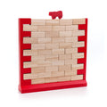 Houten evenwichtsspel vallende muur