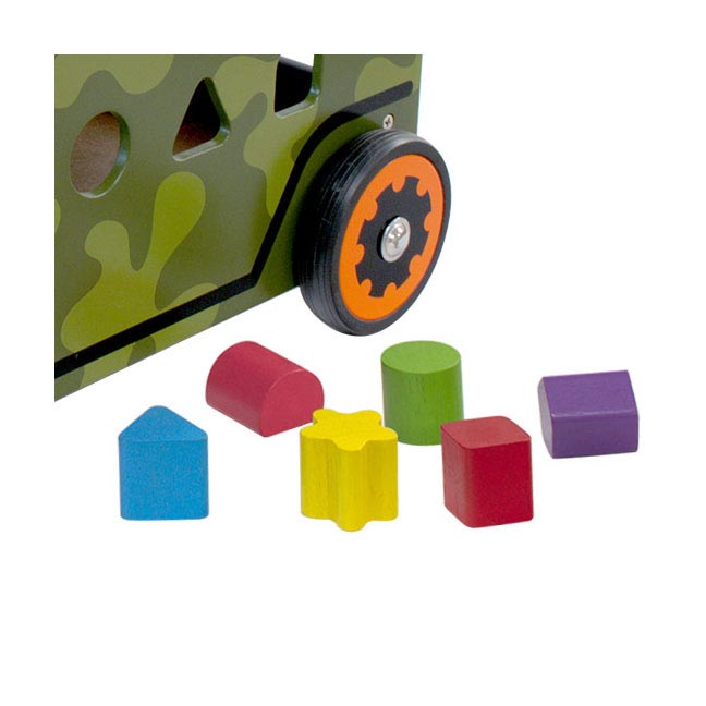 I'm toy loop- en duwwagen legertruck