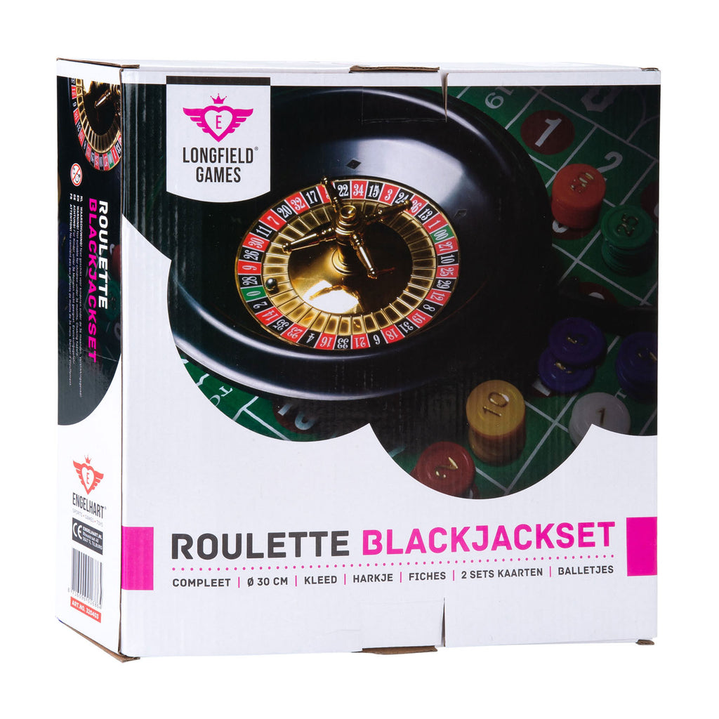 Longfield roulette black jack set compleet diameter 30cm