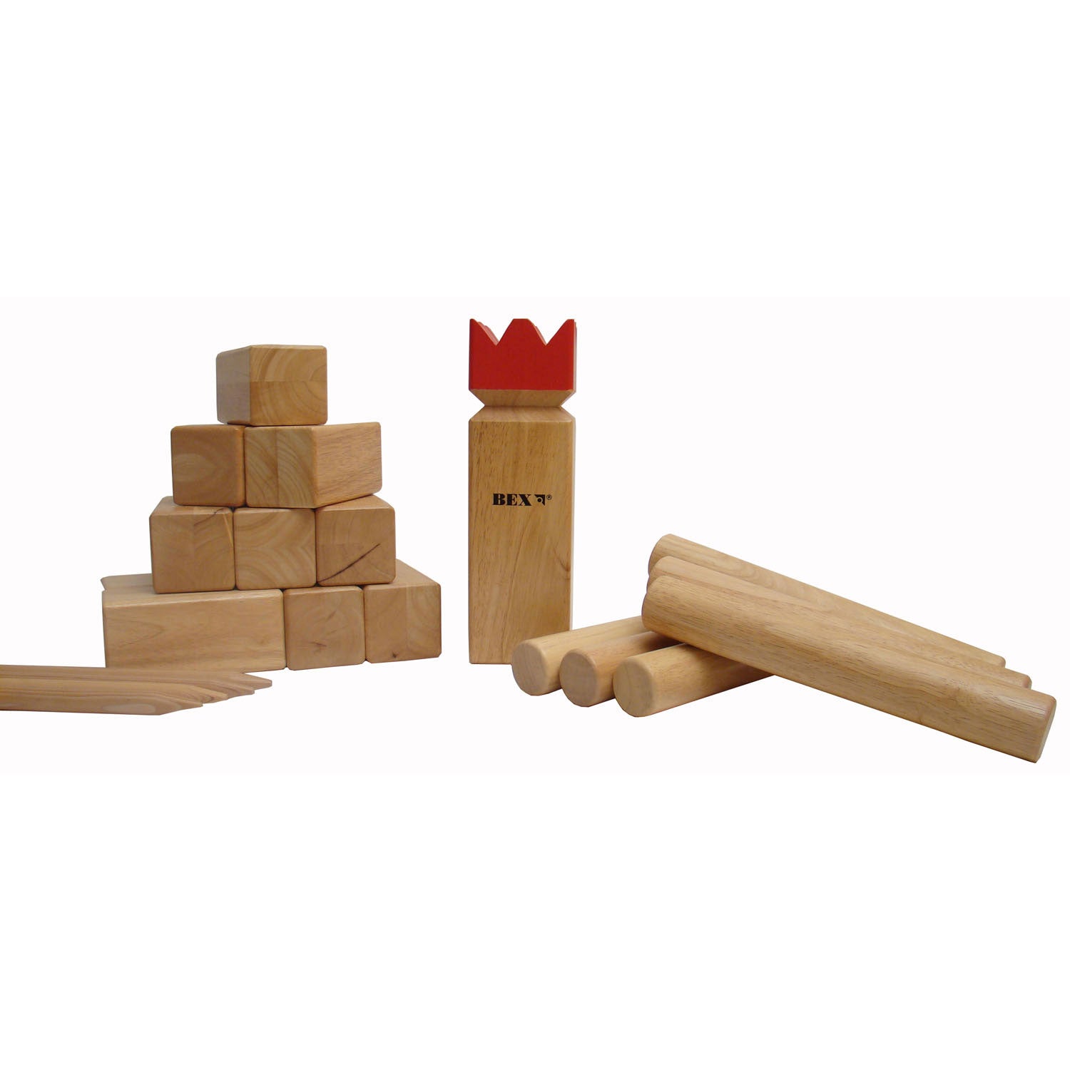 Bex - Bex Kubb pro rubberhout met rode koning