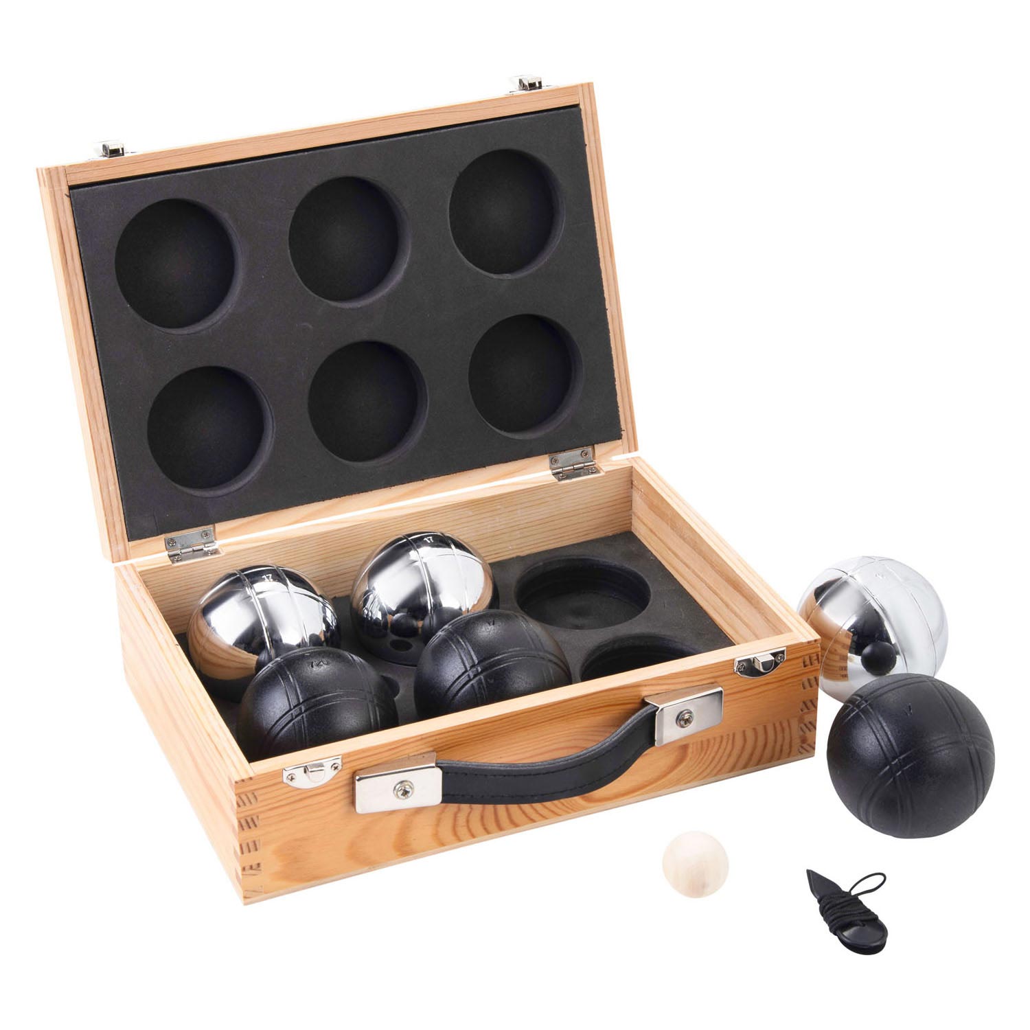 Engelhart jeu de boules in luxe koffer, 6 ballen