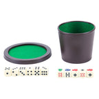 Longfield pokerbeker met deksel – inclusief 2 sets dobbelstenen (16 mm) – dobbelset – klassiek dobbelspel familiespel – engelhart