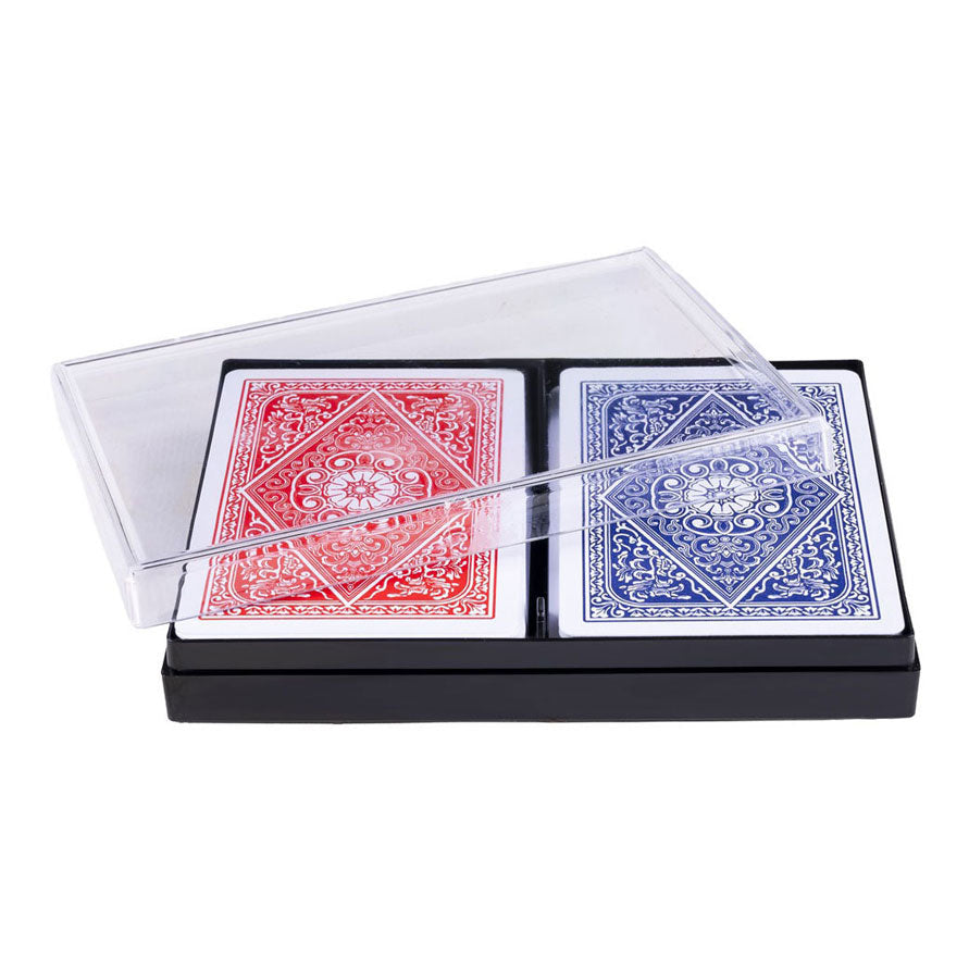 Longfield - Longfield Speelkaarten 100% plastic 2 sets in kunststof doos poker/bridge
