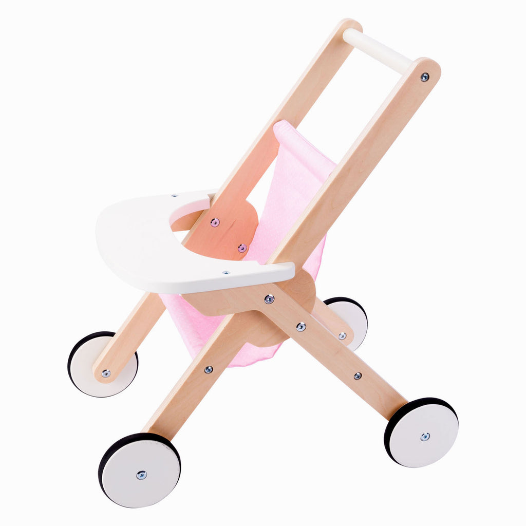 Engelhart - Engelhart Houten poppenwandelwagen roze
