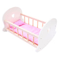 - Poppenbedje Schommelwieg Roze/Wit