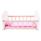 - Poppenbedje Schommelwieg Roze/Wit