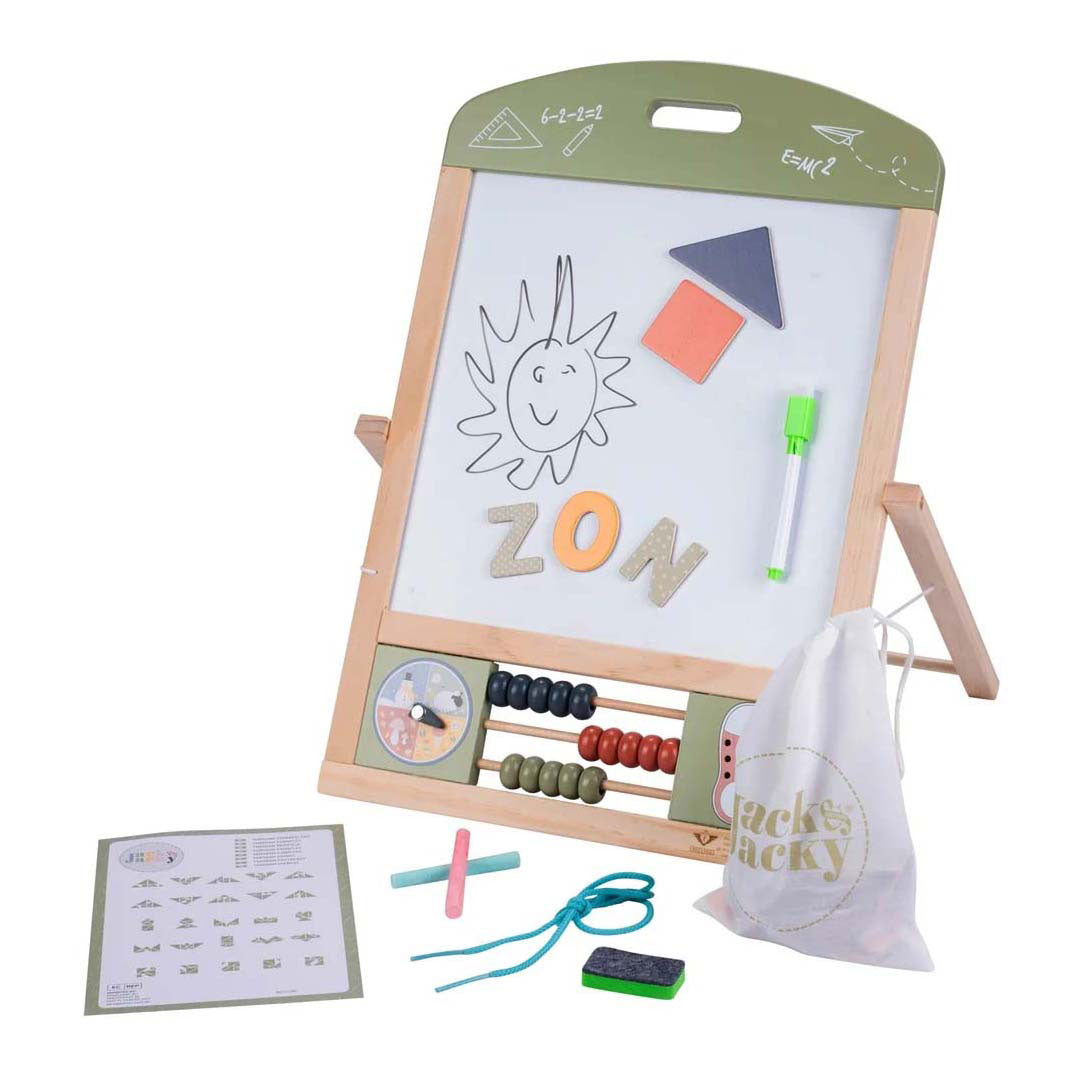 Houten tafel school- en whiteboard