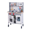 Dorjee houten speelkeuken – complete kinderkeuken met accessoires – oven, magnetron koelkast – inclusief pannen, spatels ijsmachine – kinderspel fantasiespel –
