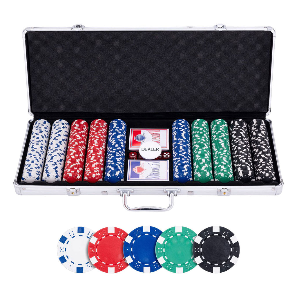 Longfield - Longfield Pokerset in zilveren koffer - 500 chips 115gr.