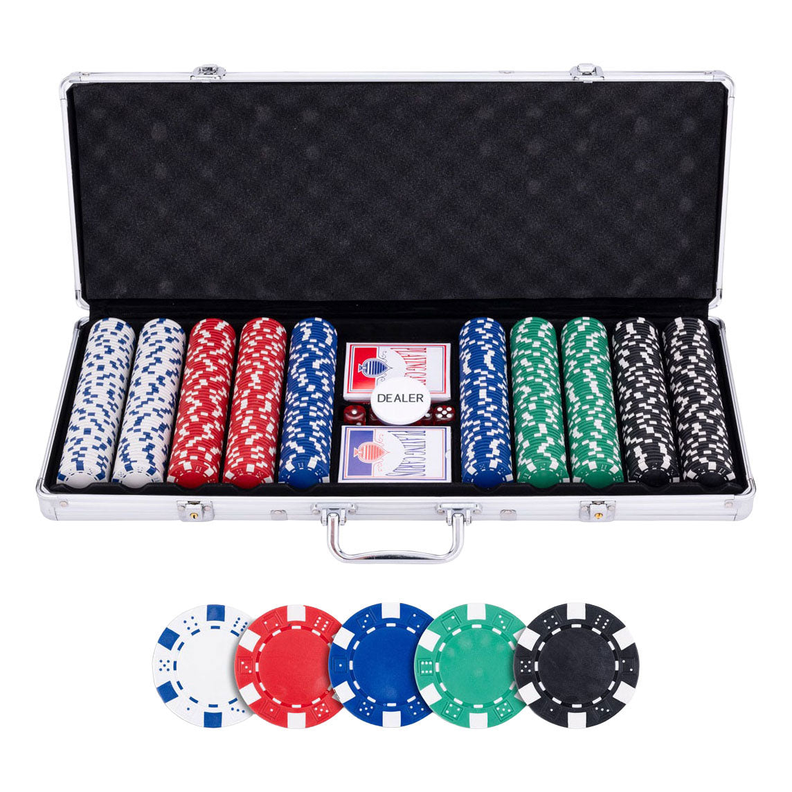 Longfield - Longfield Pokerset in zilveren koffer - 500 chips 115gr.