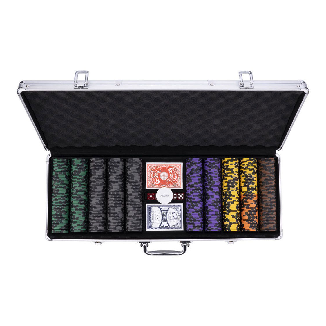 Longfield - Longfield Pokerset in zilveren koffer - high stake 500 chips 14gr.