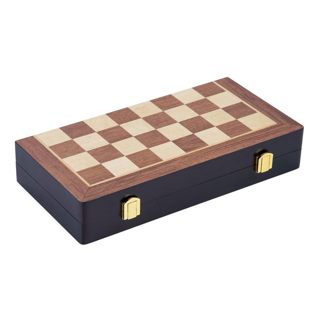 Essenhouten schaakspel opklapbaar - 38,5x38,5x5,8cm