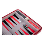 Backgammon reisspel met rits - rood