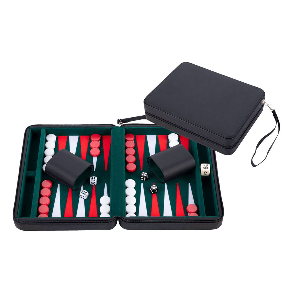 Engelhart - Engelhart Backgammon reisspel met rits - zwart