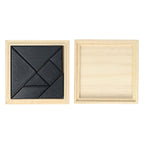 Longfield tangram - blank hout - rubberhout - inclusief voorbeelden en oplossingen - doosje - 13 x 13 cm - engelhart