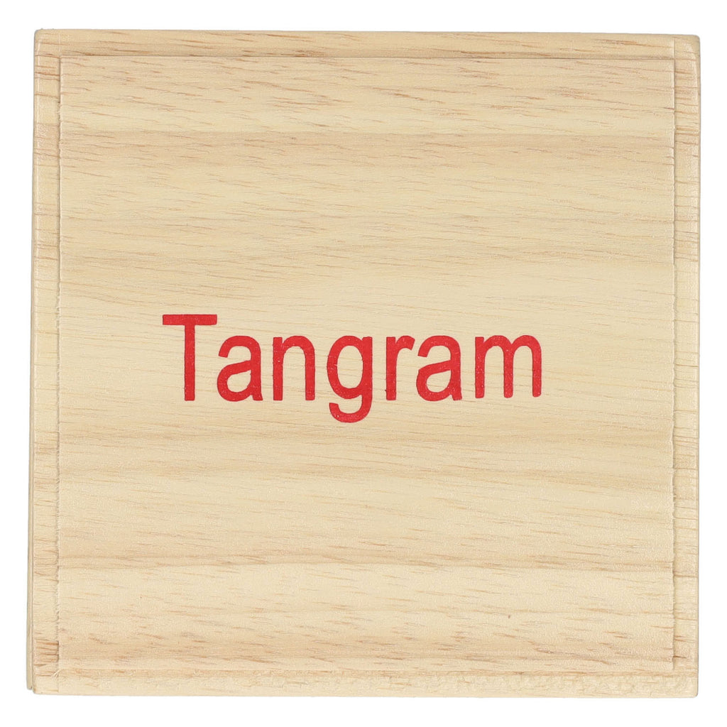 Longfield - Longfield Tangram - blank hout - rubberhout - inclusief voorbeelden en oplossingen - doosje - 13 x 13 cm - engelhart