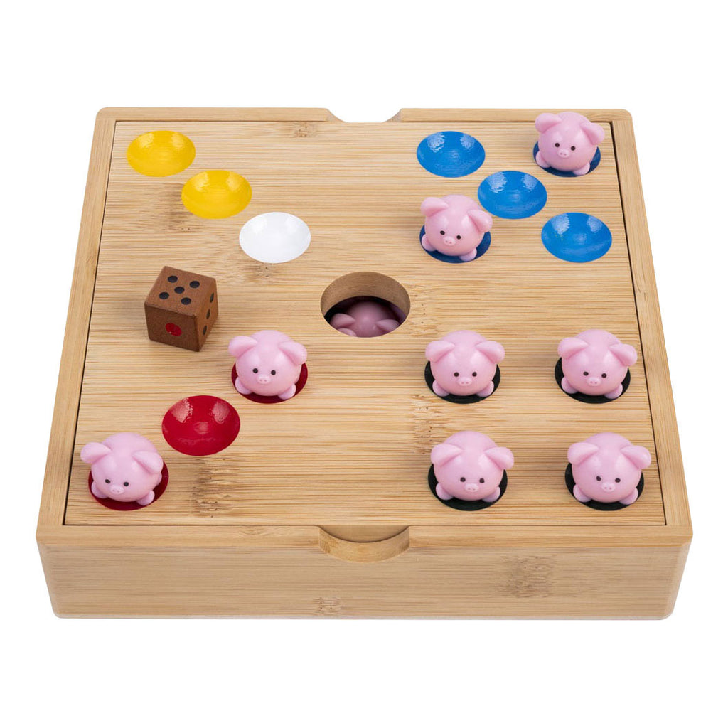 - Bamboe Pig Hole Spel met Siliconen Varkentjes