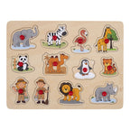 - Noppenpuzzel Dierentuin - 12 stuks