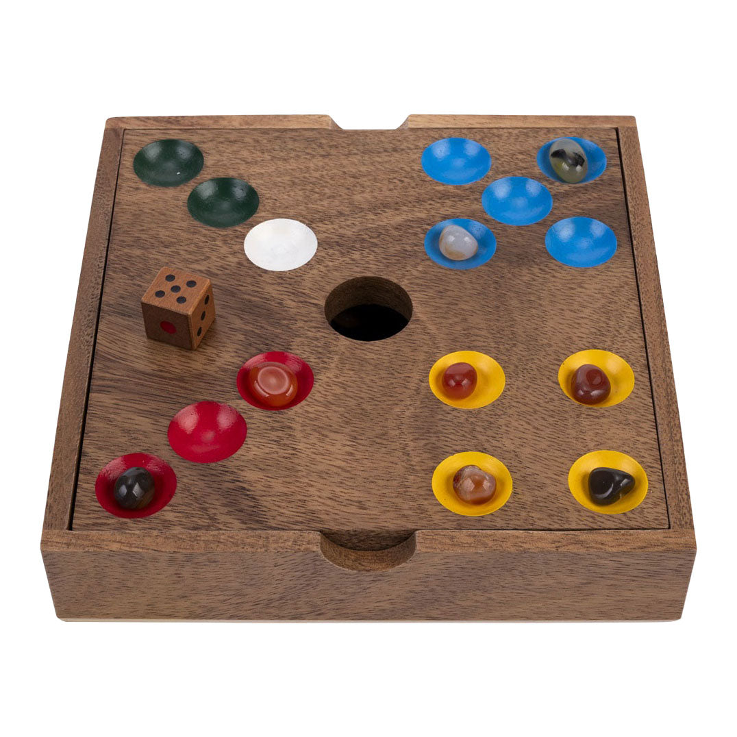 Engelhart - Engelhart Edelstenen spel – walnoothout – 183 x 183 x 4 cm – inclusief 60 edelstenen – strategisch bordspel –