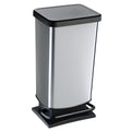 Rotho paso pedaalemmer 40l zilver metallic