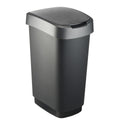 Rotho twist afvalbak 50l dark silver