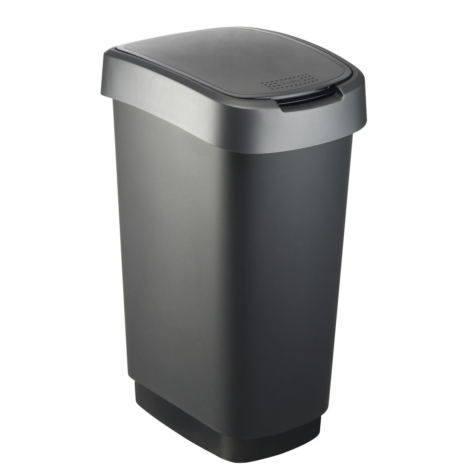 Rotho twist afvalbak 50l dark silver